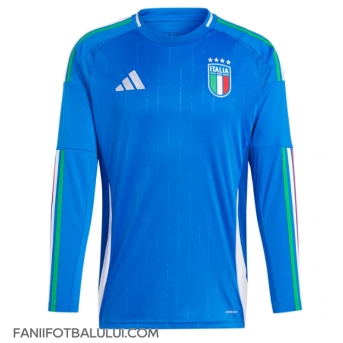 Italia Tricou Fotbal Replică European 2024 Barbati Acasa Mâneci Lungi